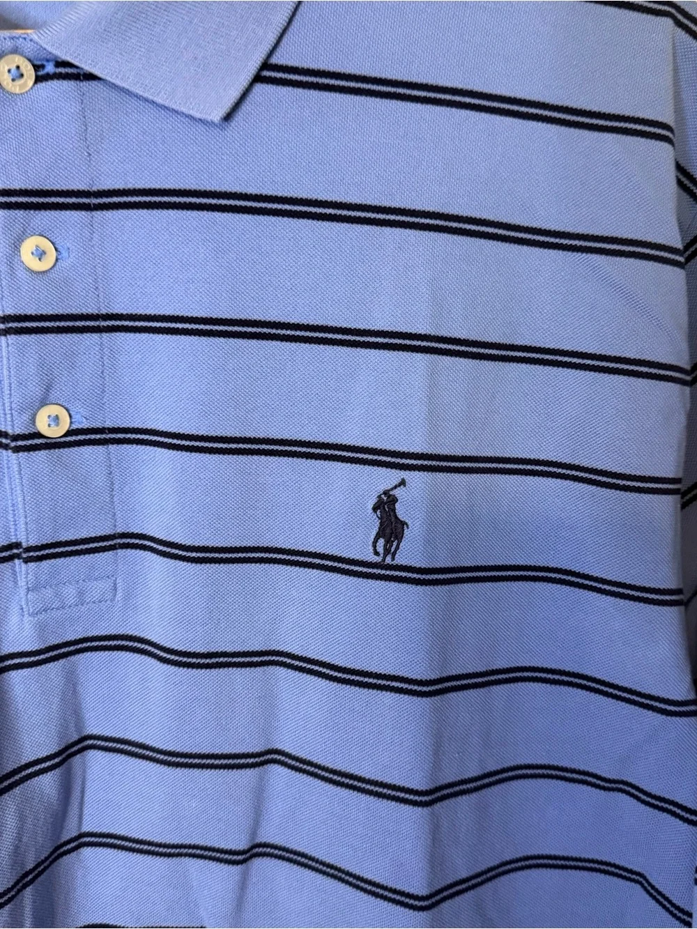 Polo Golf Ralph Lauren XXL Blue Striped Pima Cotton Polo Shirt Classic Golf